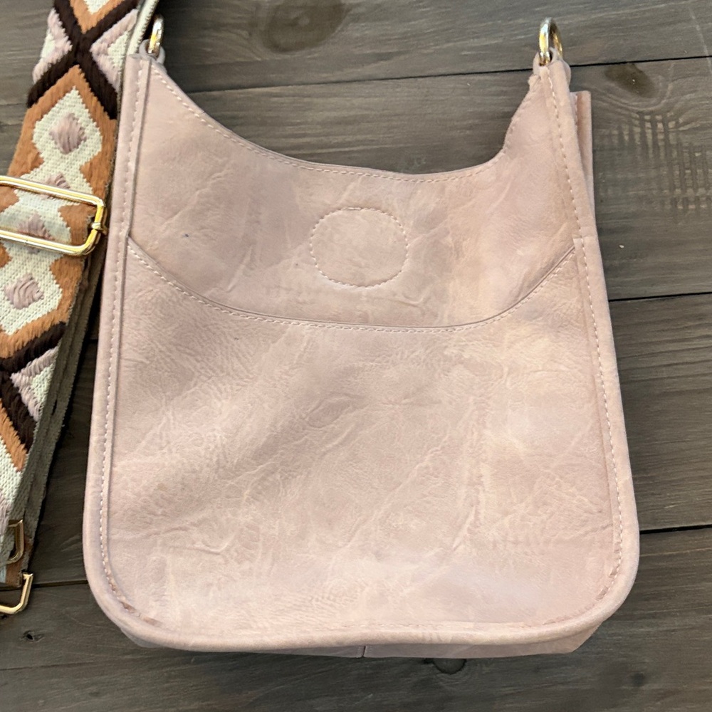 Ahdorned Blush-Pin Crossbody Bag with strap
